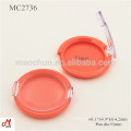 MC2736 Com tampa transparente de forma redonda plástico Blusher recipiente